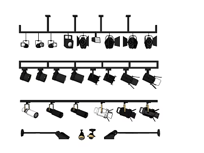 Different Styles of Downlights and Spotlights for Indoor Lighting Solutions 3d model