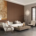 Elegant Hotel Public Lounge Interior With Wooden Walls White Sofa And Large Windows