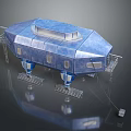 Blue Metallic Modular Structure Design With Support Legs Platforms And Ladders