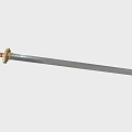 Traditional Ancient Sword With Silver Sharp Blade And Gold Red Decorative Hilt