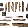 Natural Wooden Materials with Various Shapes Sizes Logs Chips and Trunk Segments