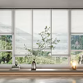 Modern floor-to-ceiling window shutter combination 3d model