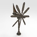 Traditional Agricultural Windmill Equipment With Multiple Blades And Stable Base Structure