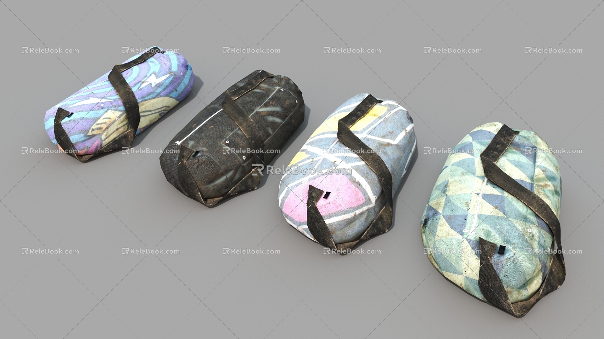 Bags, old bags, cloth bags 3d model