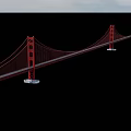 Iconic Red Suspension Bridge With Tower Structure And Cable Design Details 3d model