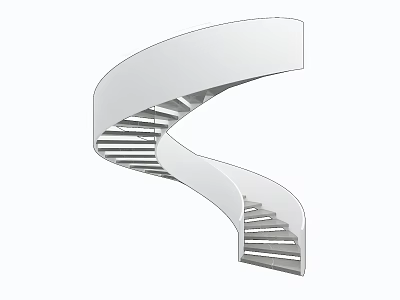 Modern White Spiral Staircase Interior Design With Sleek Structure And Minimalist Style 3d model