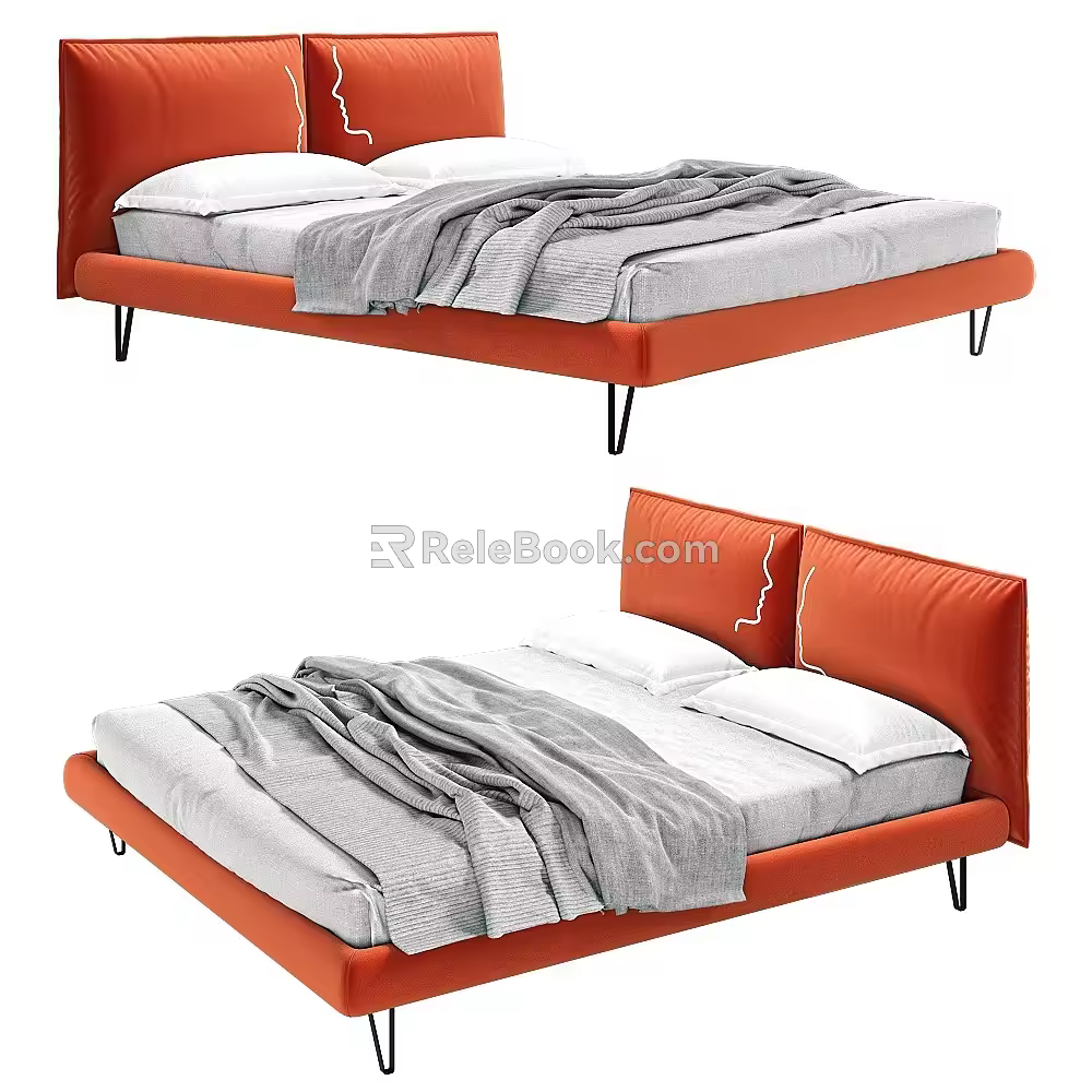 Double bed 3d model