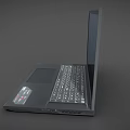 Black Open Portable Laptop With Modern Screen And Full Size Keyboard 3d model