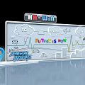 Future Is Now Tech Display With 5G Cloud AI And Smart City Elements 3d model