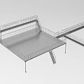 Industrial Equipment Multi Level Metal Platform with Guardrails Staircases and Walkway
