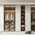 Modern Wardrobe With Glass Door Design And Built in Storage Compartments