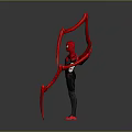 Spider Man 3D Character Model With Black Red Costume And Red Mechanical Arms