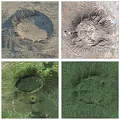 Scenic Garden Landscape With Different Volcanic Crater Views And Green Vegetation