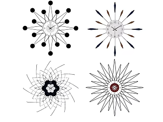 Modern Clock Metal Flower Wall Clock Quartz Clock Watch 3d model
