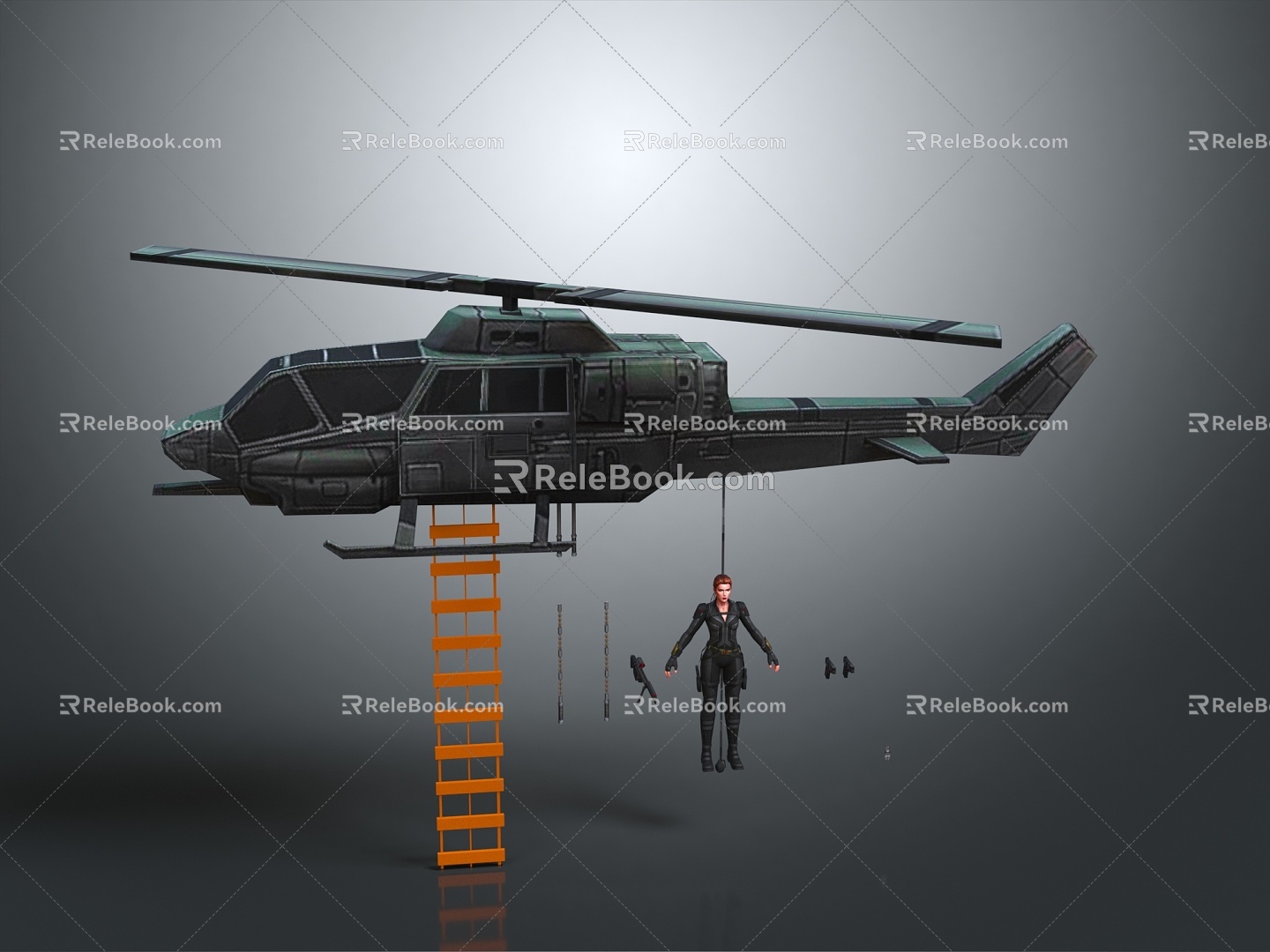 Modern Helicopter Gunship Helicopter Aircraft Gunship Combat Helicopter 3d model