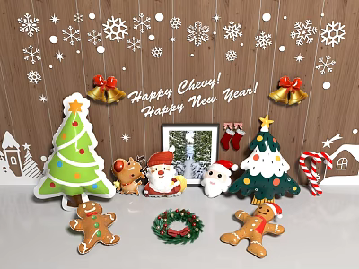 Christmas Balloon Christmas Balloon Decoration Christmas Tree Santa Claus Snowflake Christmas Decoration New Year Balloon Winter Snowman 3d model