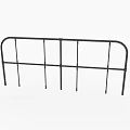 Black Metal Temporary Fence With Curved Top And Vertical Support Legs