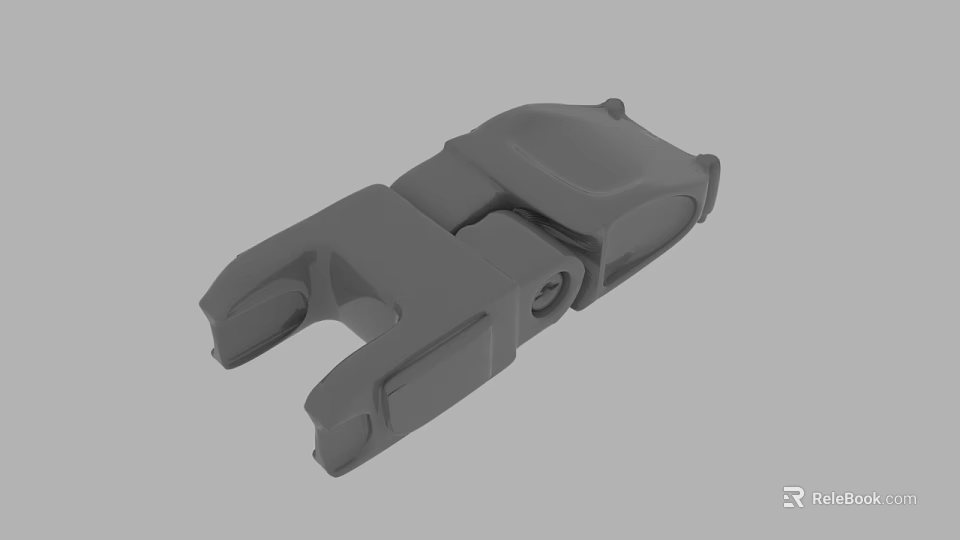 Gray Detailed 3D Model Mechanical Connector With Joint Structure And Parts 3d model 