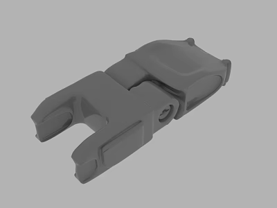 Gray Detailed 3D Model Mechanical Connector With Joint Structure And Parts 3d model