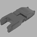 Gray Detailed 3D Model Mechanical Connector With Joint Structure And Parts 3d model