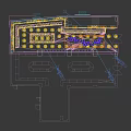 Luxury Jewelry Store Interior With Red Accent Walls Display Cases And Chandeliers