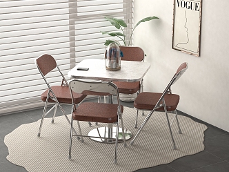 Outside Bar Metal Folding Table and Chair Combination Bar Chair 3d model