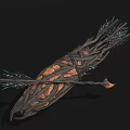 Handcrafted Arrow Quiver Weapon With Intricate Vine Design And Blue Accents