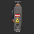 Weapon Natural Gas Cylinder With Danger Label And Warning Sign