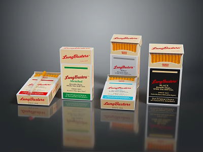 Household Supplies LongMatches Matchboxes with Various Colorful Packaging and Designs 3d model
