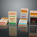 Household Supplies LongMatches Matchboxes with Various Colorful Packaging and Designs