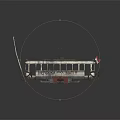 Vintage Moskva Fare Vatin Tram Model With Barbed Wire Barriers Utility Pole And Red Platform