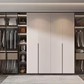 Modern Wardrobe Interior Design With Glass Doors Hanging Clothes And Lighting