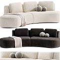 Casual Sofa Casual Sofa Double Sofa Living Room Sofa Blanket Pillow Pillow Home Furniture 3d model