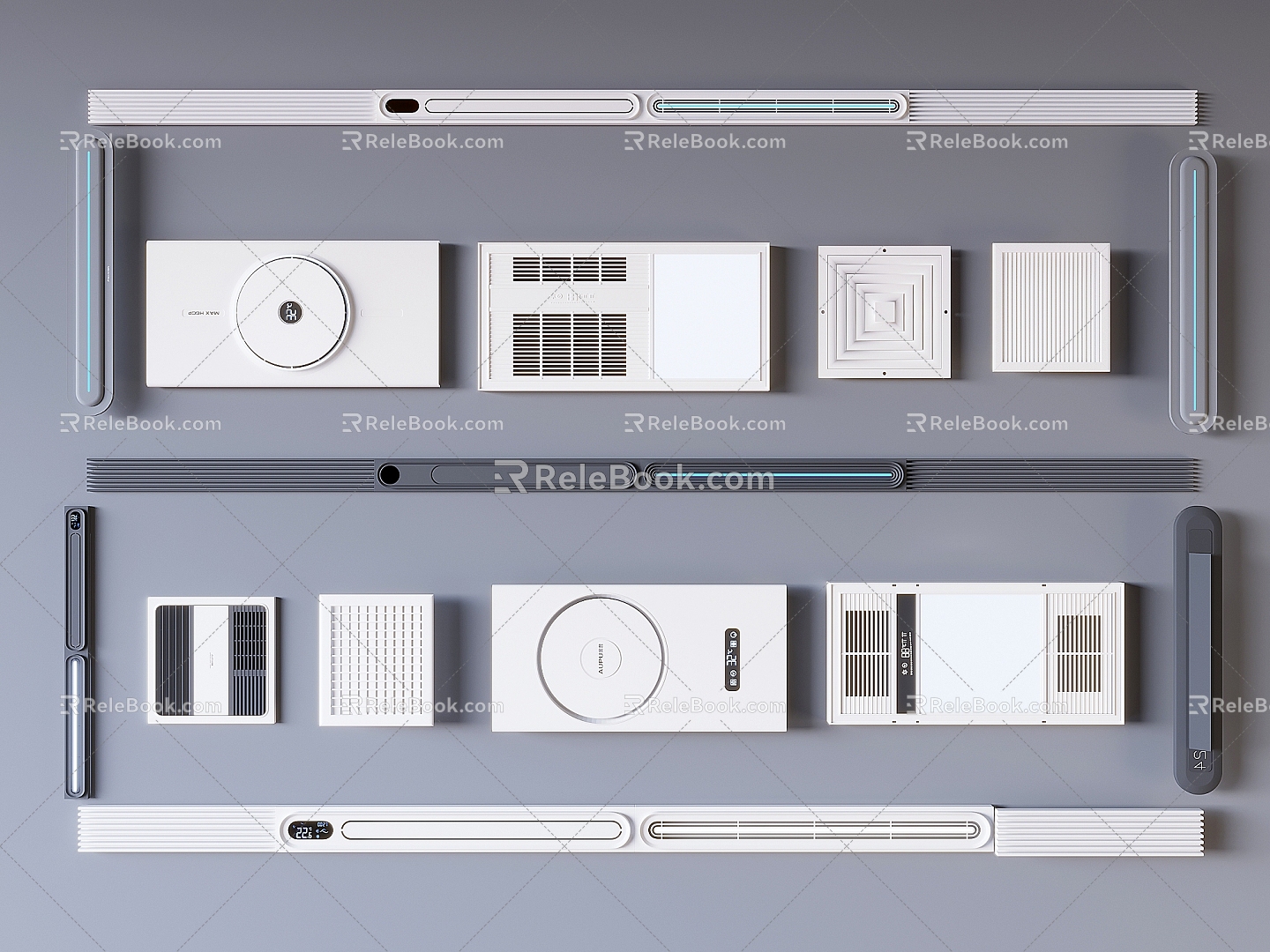 Modern Linear Yuba Ring Integrated Yuba Air Outlet Air Outlet Air Warmer Heater 3d model