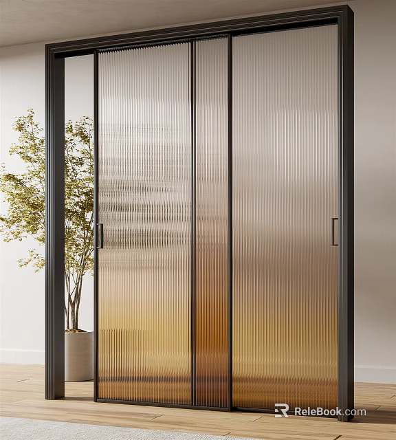 Modern Open Kitchen Interior Design With Island Counter And Appliances 3d model