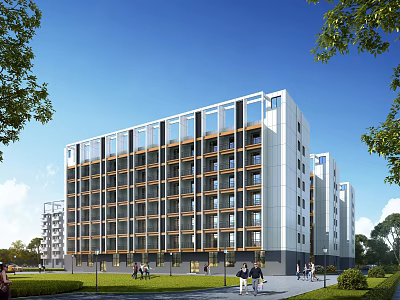 Birds Eye View Planning of Modern Residential Complex With Green Spaces and Walkways 3d model