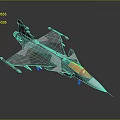 Modern Fighter Jet 3D Model With Streamlined Body And Detailed Cockpit