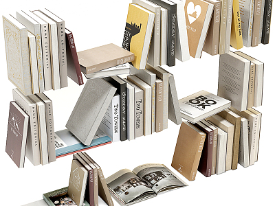 Modern Books Book Ornaments 3d model