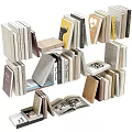 Colorful Stacked Books And Open Magazines With Diverse Sizes And Pages