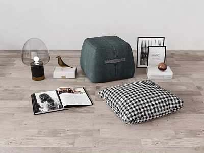 modern sofa stool cushion pedal sofa stool cushion 3d model