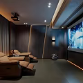 modern video room sofa projector 3d model