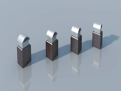 Modern Hinged Door Hardware With Metal Components And Sleek Design 3d model