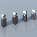Modern Hinged Door Hardware With Metal Components And Sleek Design 3d model