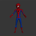 Spider Man 3D Character Model With Red And Blue Costume Standing Pose Against Gray Background 3d model