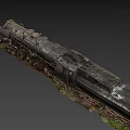 abandoned rusty steam locomotive 3d model