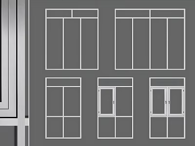 Casement Windows Various Designs With Aluminum Frames And Glass Panels For Home Architectural Use 3d model