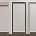 Different Colors Door Frames With Simple Design On Light Colored Walls And Wooden Floor