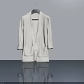 White Blazer Hanging On Hanger Against Gray Wall With Floor Reflection 3d model