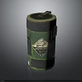 Green Cylindrical Military Explosive Weapon With Metal Casing And EXPLOSIVE UN 0090 Label