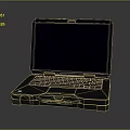 Portable Rugged Black Laptop With Handle Dark Screen And Durable Design